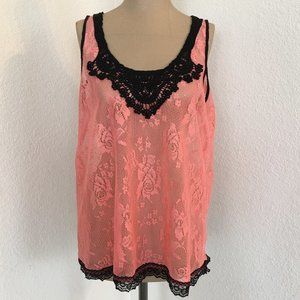 Coral Lace Top